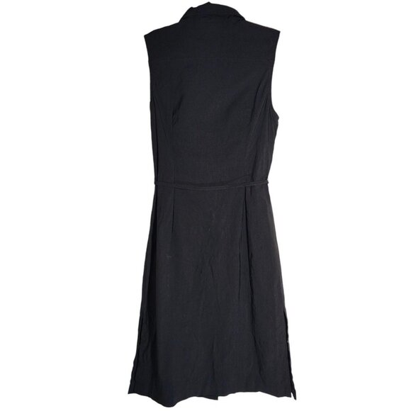 Y2K Black Office Siren Collared Sleeveless Utility Dress - Picture 5 of 6